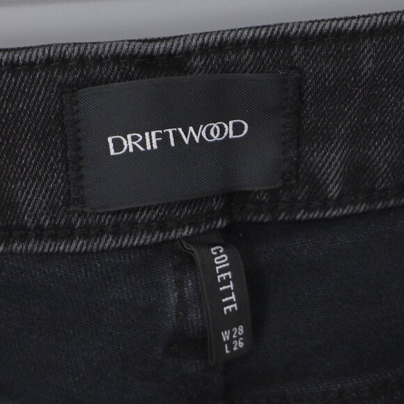 DRIFTWOOD Colette Straight Crop Jean Snake Print Dark Wash Raw Hem Size 28 - Picture 6 of 8